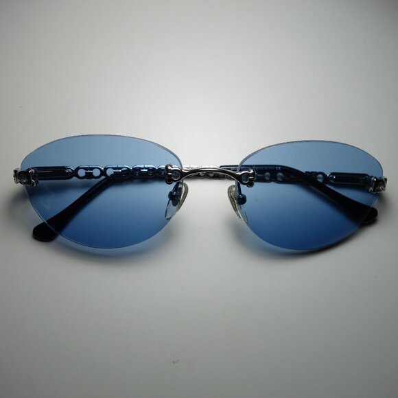 Vintage Salvatore Ferragamo Rimless Metal Frame Sunglasses Made In Italy w/ Case - Picture 1 of 16